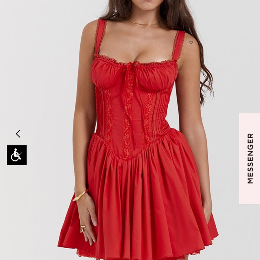 House of CB Pietra Dress ( Red)